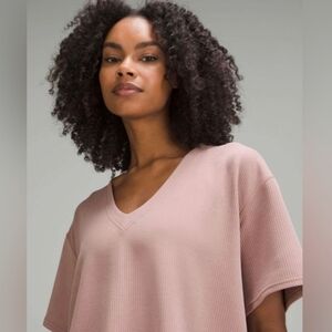 Lululemon Ribbed Softstreme Relaxed Fit T-Shirt Twilight Rose